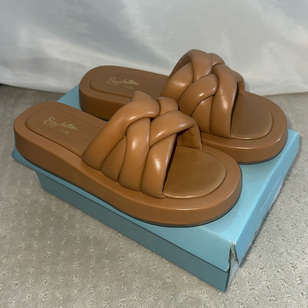 Seychelles TAN Sirens Leather Sandals Womens 9.5